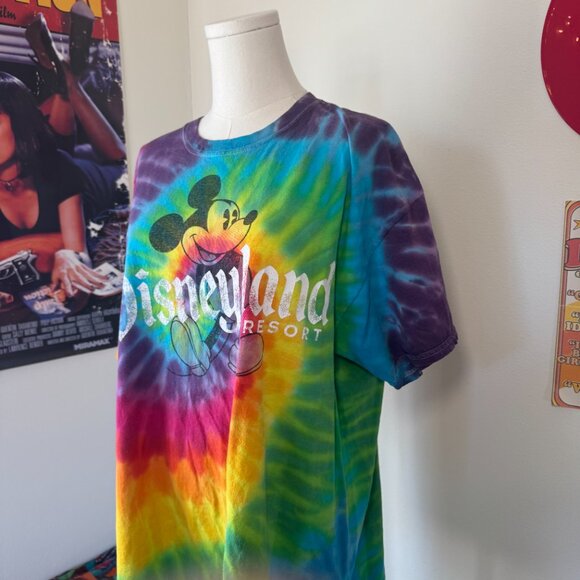 Disney Parks Disneyland Retro Rainbow Tie Dye Short Sleeve Casual T Shirt - Picture 4 of 15